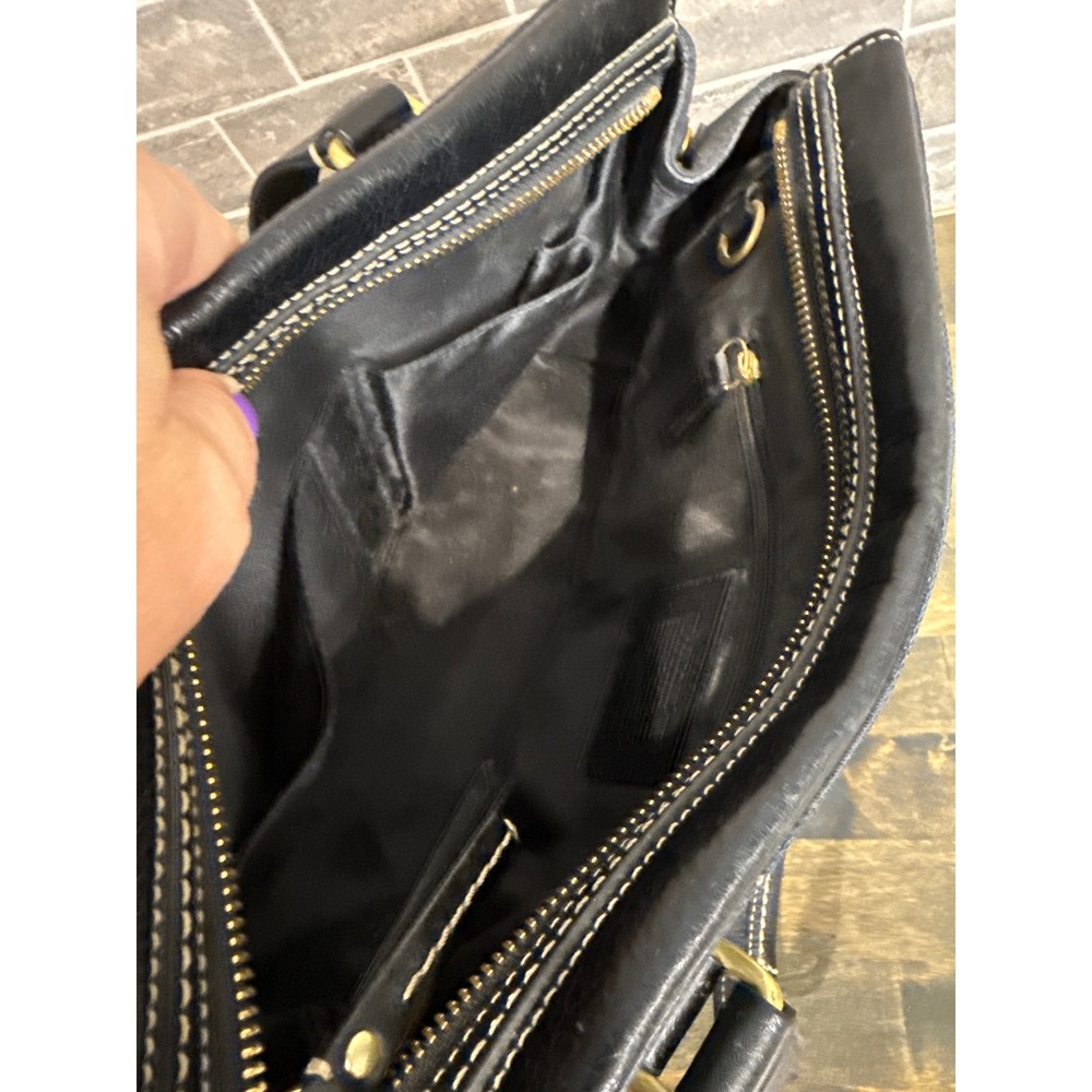 Coach Hampton Black C Monogram Leather/Canvas Satchel Handbag 11620 Y2K - Picture 10 of 13